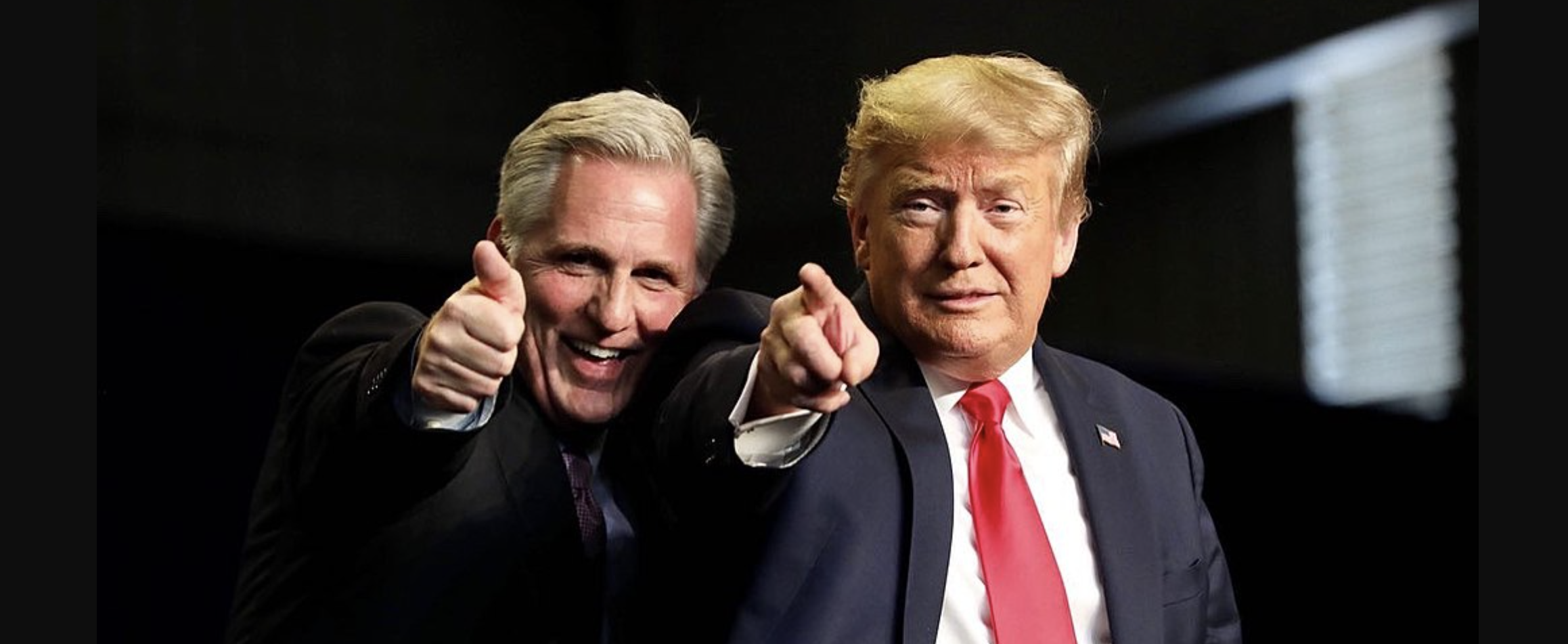 McCarthy and Trump pointing